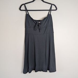 L NWT Hollister Black Tie Front Mini Dress